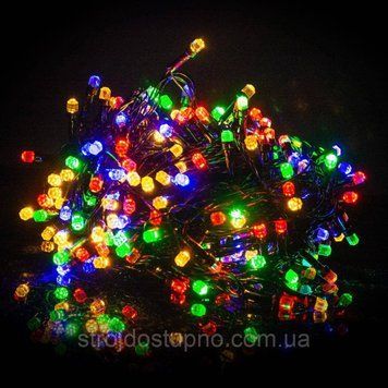 Гірлянда 500LED чорний шнур Кристал 8MМ МІХ 1273 фото