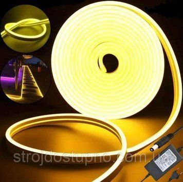 LED Лента (селеконовая) 5м желтая цвет 1328 фото