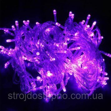 Гілянда на ялинку 300 LED з прозорим шнуром фіолетовий 1255 фото